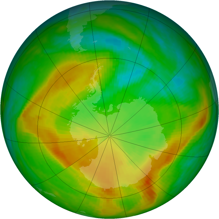 Antarctic ozone map for 23 November 1981